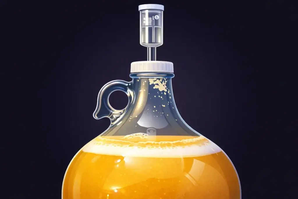 Gistfles aan het werk